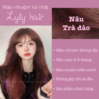 Thuốc Nhuộm Tóc Tại Nhà Màu Nâu Trà Đào LyLyHairColor Tặng Kèm Găng Tay Tiện Lợi