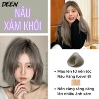 Thuốc Nhuộm Tóc Tại Nhà Màu NÂU XÁM KHÓI Cần Tẩy, thuốc nhuộm tóc nâu xám khói, thuốc nhuộm xám khói