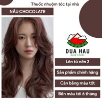 Thuoc nhuom toc, Thuốc nhuộm tóc nâu Chocolate - không cần tẩy, lên từ tone 2-4 (tặng oxy trợ dưỡng và bao tay)