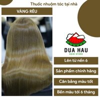 Thuoc nhuom toc, Thuốc nhuộm tóc vàng rêu - lên từ tone 6-8 (tặng oxy trợ dưỡng và bao tay)