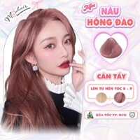 Thuốc nhuộm tóc, Thuốc nhuộm tóc màu NÂU HỒNG ĐÀO, Mouhair, tặng oxi trợ dưỡng,bao tay, mũ trùm, bịt tai.