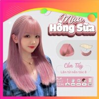 Thuốc nhuộm tóc, thuốc nhuộm tóc HỒNG SỮA, DYE HAIR, tặng kèm oxy trợ dưỡng và bao tay