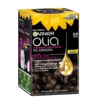 Thuốc nhuộm tóc vĩnh viễn Garnier Olia 5.0 Brown không chứa Amoniac 60% dầu