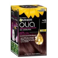 Thuốc nhuộm tóc vĩnh viễn Garnier Olia 4.15 Iced Chocolate không chứa Amoniac 60% dầu