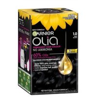 Thuốc nhuộm tóc vĩnh viễn Garnier Olia 1.0 Deep Black không chứa Amoniac 60% dầu