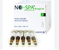 Thuốc No-Spa 40mg/2ml (Drotaverine) Sanofi điều trị sỏi túi mật, sỏi ống mật (25 ống x 2ml)