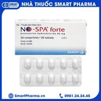 Thuốc No-Spa Forte 80mg điều trị co thắt cơ trơn, sỏi túi mật, sỏi ống mật (2 vỉ x 10 viên)