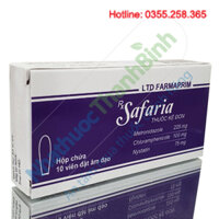 Thuốc Safaria viên đặt âm đạo điều trị viêm nhiễm phụ khoa