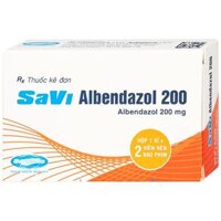 Thuốc SaVi Albendazol 200 điều trị nhiễm ấu trùng sán lợn có tổn thương não (1 vỉ x 2 viên)