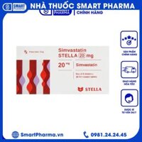 Thuốc Simvastatin Stella 20mg điều trị tăng cholesterol máu (3 vỉ x 10 viên)