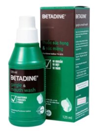 Thuốc súc họng, súc miệng Betadine Gargle and Mouthwash/16 (Povidone Iodine) – Điều trị viêm và nhiễm khuẩn miệng, họng (125ml)