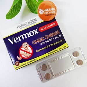 Thuốc tẩy giun Vermox socola Úc 4 viên