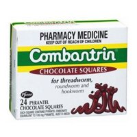 THUỐC TẨY GIUN VỊ SOCOLA ÚC PHARMACY MEDICINE COMBANTRIN CHOCOLATE SQUARES, 24 Ô – dành cho cả nhà