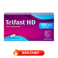 Thuốc Telfast HD 180mg hỗ trợ điều trị viêm mũi dị ứng, mày đay (1 vỉ x 10 viên)