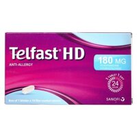 Thuốc Telfast HD 180mg trị viêm mũi dị ứng, mề đay vô căn mạn tính (1 vỉ x 10 viên)