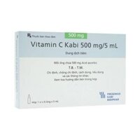 Thuốc tiêm Vitamin C Kabi 500mg/5ml phòng và điều trị bệnh Scorbut (1 vỉ x 6 ống )