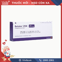 Thuốc trị cao huyết áp, đau thắt ngực Betaloc Zok 25mg | Hộp 14 viên