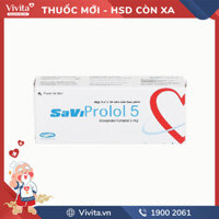 Thuốc trị cao huyết áp, đau thắt ngực, suy tim SaVi Prolol 5 | Hộp 30 viên