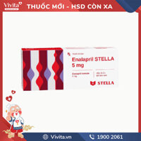 Thuốc trị cao huyết áp, suy tim Enalapril Stella 5mg | Hộp 30 viên