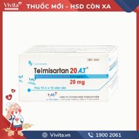 Thuốc trị cao huyết áp Telmisartan 20 A.T | Hộp 100 viên