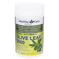 THUỐC TRỊ HO, VIÊM HỌNG HEALTHY CARE OLIVE LEAF EXTRACT 3000MG 100 viên
