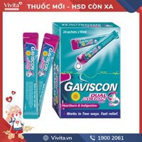 Thuốc trị loét dạ dày, tá tràng Gaviscon Dual Action l Hộp 24 gói