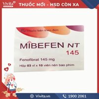 Thuốc trị mỡ máu Mibefen NT 145 | Hộp 30 viên