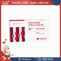 Thuốc trị mỡ máu Simvastatin Stella 20mg | Hộp 30 viên