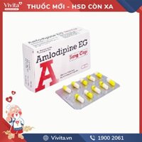 Thuốc trị tăng huyết áp, đau thắt ngực Amlodipin EG 5mg CAP Pymepharco | Hộp 30 viên