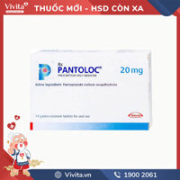 Thuốc trị trào ngược dạ dày, thực quản Pantoloc 20mg | Hộp 14 viên