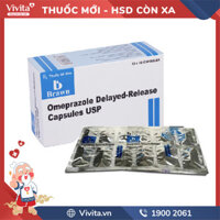 Thuốc trị viêm loét dạ dày Omeprazole Delayed - Release Capsules USP hộp 100 viên
