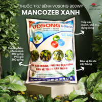 Thuốc trừ bệnh MANCOZEB MAN XANH (gói 1KG) - Vosong 800WP Phòng ngừa đốm vàng lá, thán thư, sương mai, mốc sương
