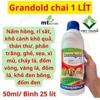 Thuốc trừ nấm hồng Grandgold 80SC 1Lít - khô nhanh chặn đứng vết bệnh, chấm dứt thối cành, bẹ, rỉ sắt, thán thư