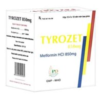 Thuốc Tyrozet 850 mg (Metformin) Phương Đông – Chỉ định dùng điều trị bệnh đái tháo đường tuýp 2 (Hộp 10 vỉ x 10 viên)