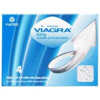 Thuốc Viagra 50mg Viatris điều trị rối loạn cương dương (1 vỉ x 4 viên)