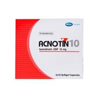 Thuốc viên nang mềm  Acnotin 10mg Mega điều trị mụn trứng cá toàn thân – 3 vỉ x 10 viên