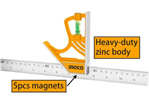 Thước vuông kết hợp cán nhựa Ingco HSR530255