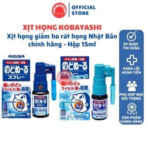 Thuốc xịt họng trị ho, viêm họng vị bạc hà Kobayashi 15ml
