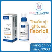 Thuốc xịt trị ghẻ, mưng mủ cho chó mèo Alkin Fabricil - chai 50ml