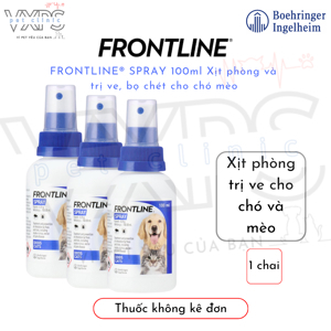 Thuốc xịt ve rận cho chó mèo Frontline spray 100ml
