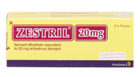 Thuốc Zestril 20mg AstraZeneca điều trị suy tim có triệu chứng (2 vỉ x 14 viên)