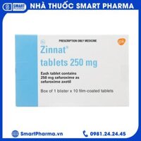 Thuốc Zinnat 250mg GSK điều trị nhiễm khuẩn (1 vỉ x 10 viên)