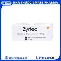 Thuốc Zyrtec GSK giảm viêm mũi dị ứng, mày đay tự phát, mạn tính (1 vỉ x 10 viên)