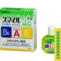 Thuốc/Nước Nhỏ Mắt SMILE 40 Ex / Mild - Bổ sung vitamin A, E, B6 dưỡng mắt, giảm mỏi mắt 15ml (nội địa Nhật)