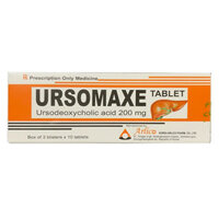 Thuốc Ursomaxe Tablet 200mg điều trị sỏi túi mật cholesterol, bệnh gan ứ mận mạn tính