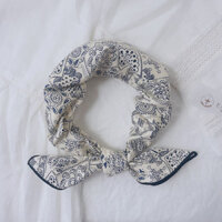 Thương Hiệu 100% Cotton Nhỏ Vuông Khăn Nữ 58x58 Hoa Phiên Bản Hàn Quốc Văn Học Khăn Trùm Đầu Phong Cách Pháp