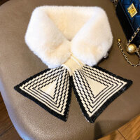 Thương hiệu Cao cấp Tùy chỉnh Kim tự tháp Lông Yếm Phiên bản Hàn Quốc Thời trang Phong cách mới Khăn quàng cổ lông