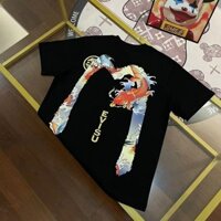 Thương hiệu đường phố mới evs Fushen U cotton ngắn tay thoáng khí cá chép dáng rộng hải âu M in hình áo thun nửa tay nam nữ