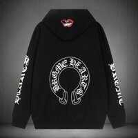 Thương hiệu hợp thời trang Crow trái tim móng ngựa áo len có mũ trùm đầu nam và nữ áo khoác áo len rộng rãi và đa năng