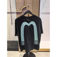Thương hiệu hợp thời trang EVISU Áo thun nam tay ngắn cỡ lớn M dáng rộng giản dị cotton nguyên chất dành cho cặp đôi nửa tay